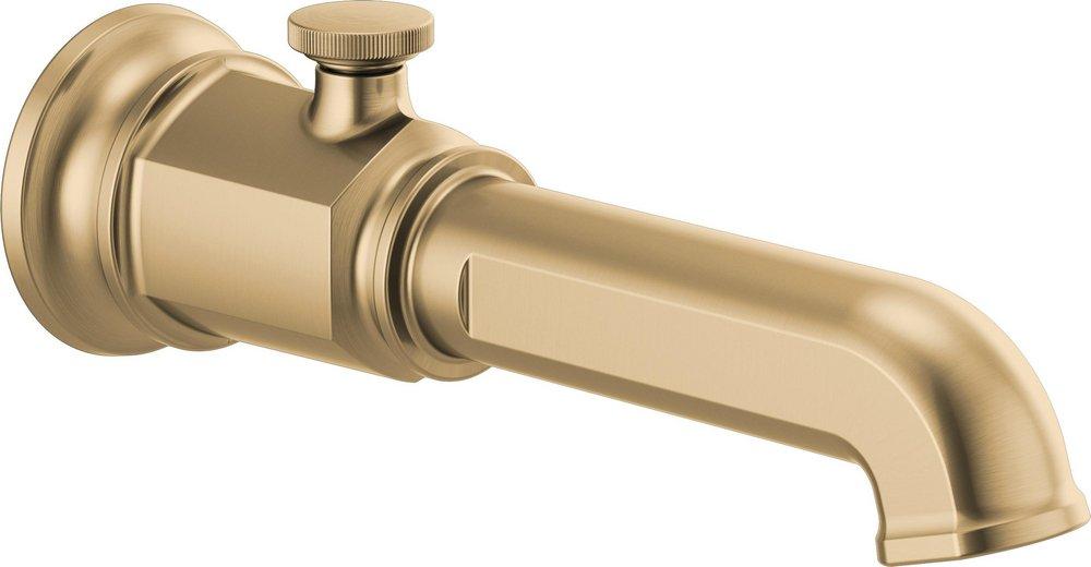 Brizo Luxe Gold 1/2 x 2-15/16 x 9-3/4 in. NPT Solid Brass Diverter Tub Spout 