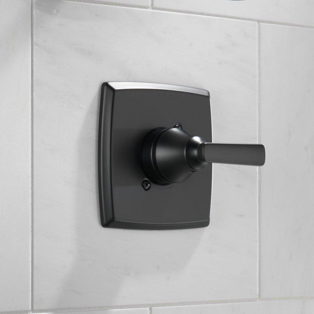 Delta Faucet Matte Black Single Handle Pressure Balancing Valve Trim 
