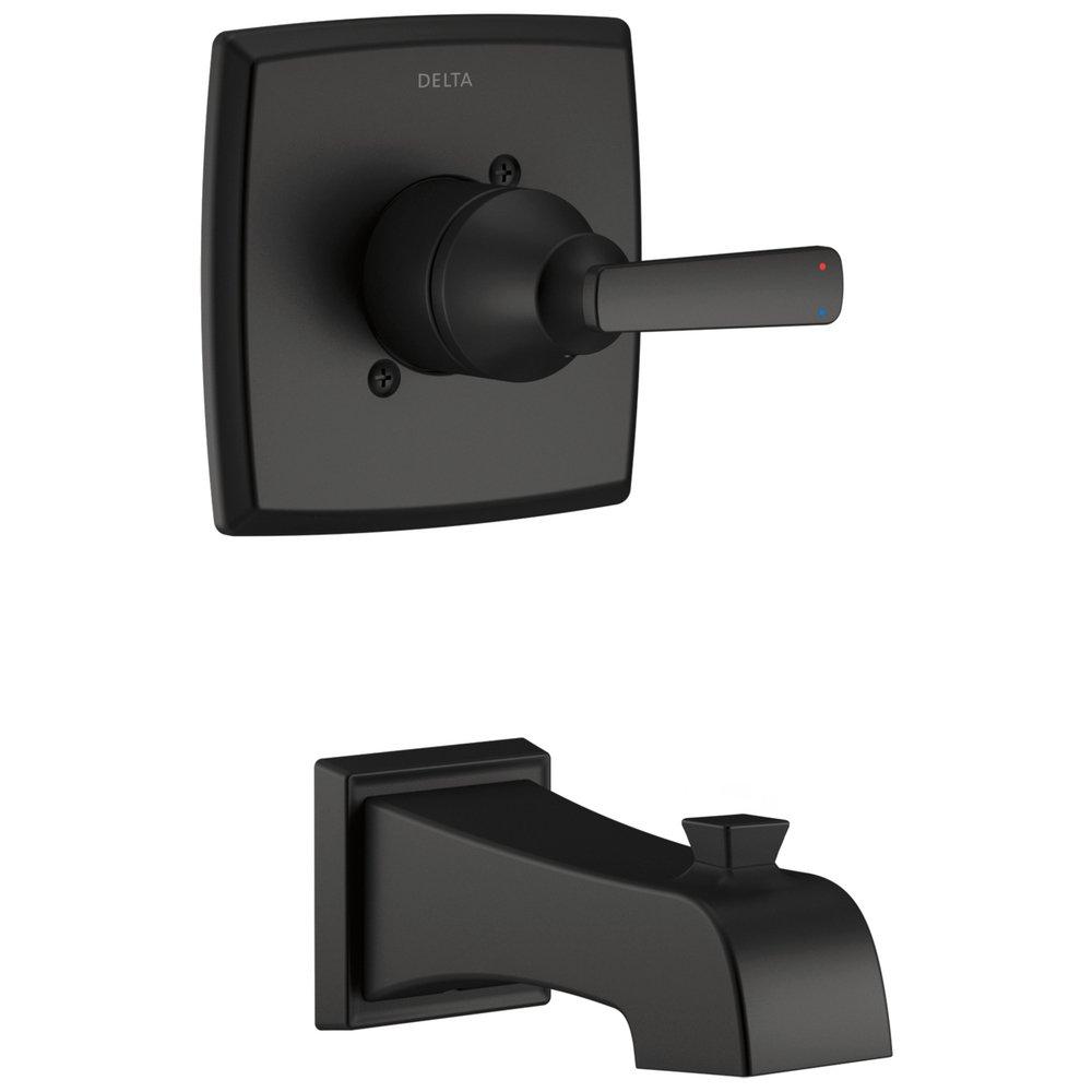 Delta Faucet Matte Black Single Handle Bathtub & Shower Faucet Trim Only 