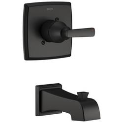 Single Handle Wall Mount Tub Filler in Matte Black