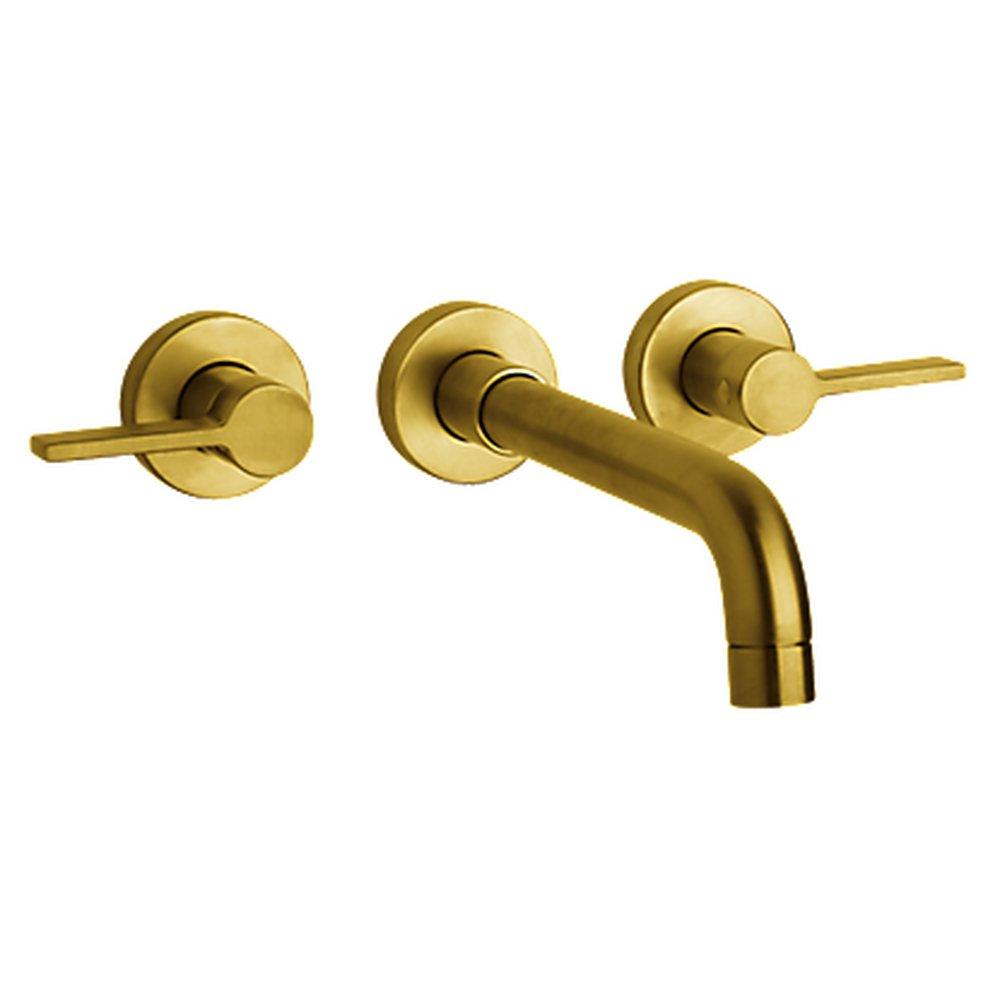 Fortis Brushed Gold Two Handle Widespread Bathroom Sink Faucet 