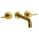 Fortis Brushed Gold Two Handle Widespread Bathroom Sink Faucet 