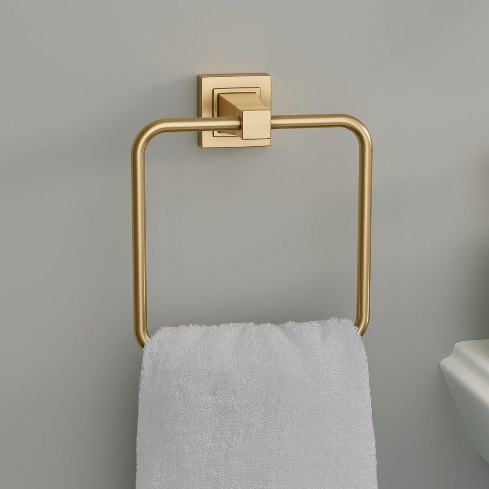 PROFLO&reg; Matte Black Rectangular Closed Towel Ring 