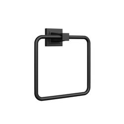 Rectangular Closed Towel Ring in Matte Black