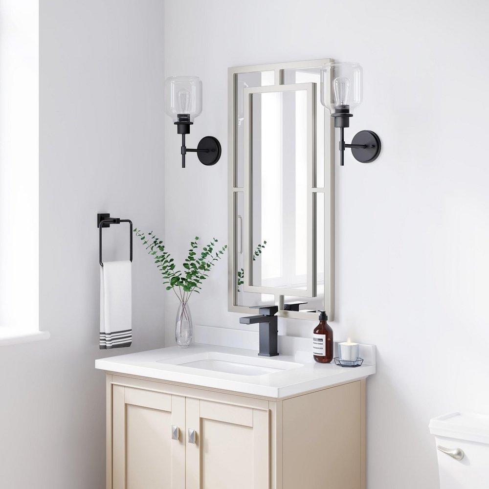 PROFLO&reg; Matte Black Rectangular Closed Towel Ring 
