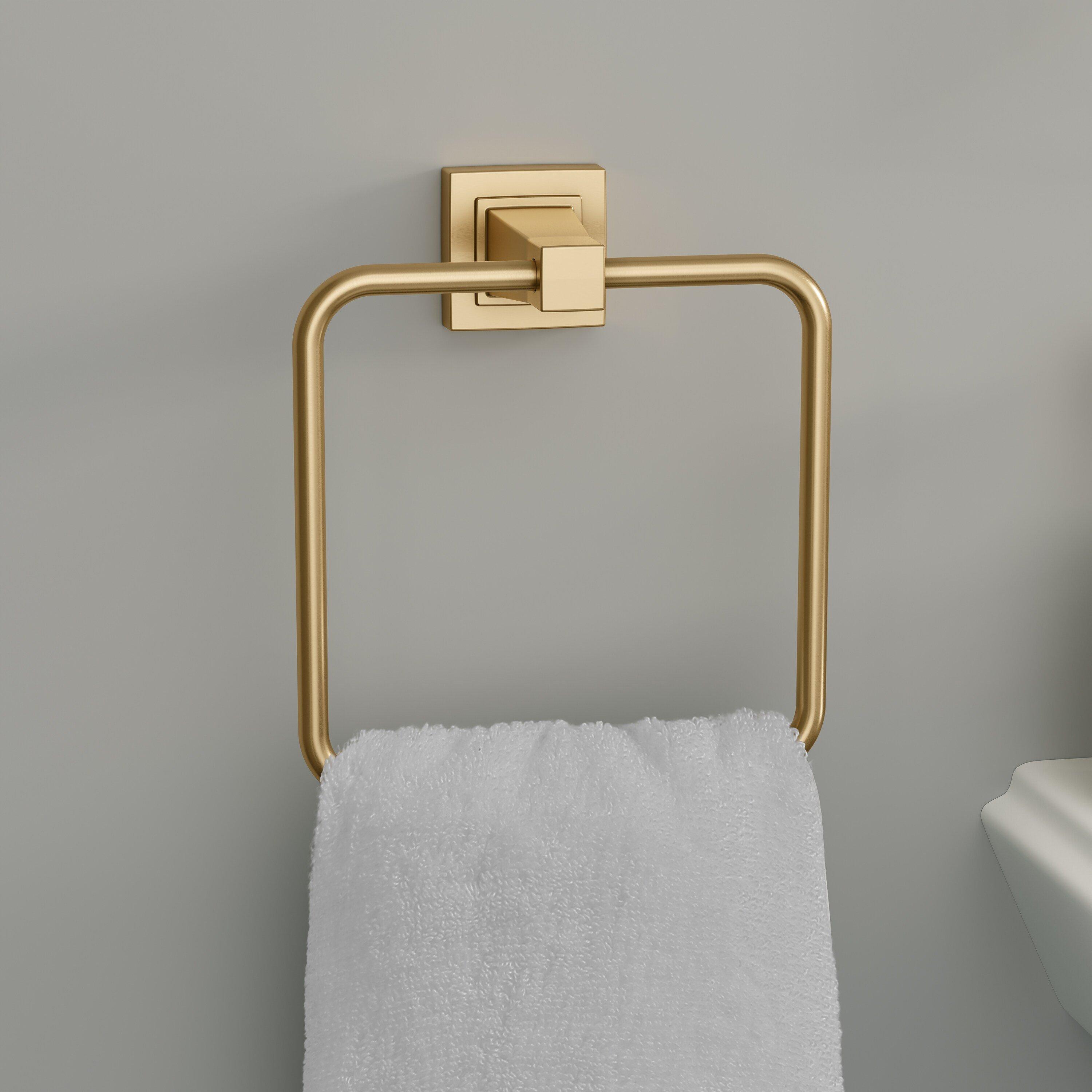 PROFLO&reg; Matte Black Rectangular Closed Towel Ring 
