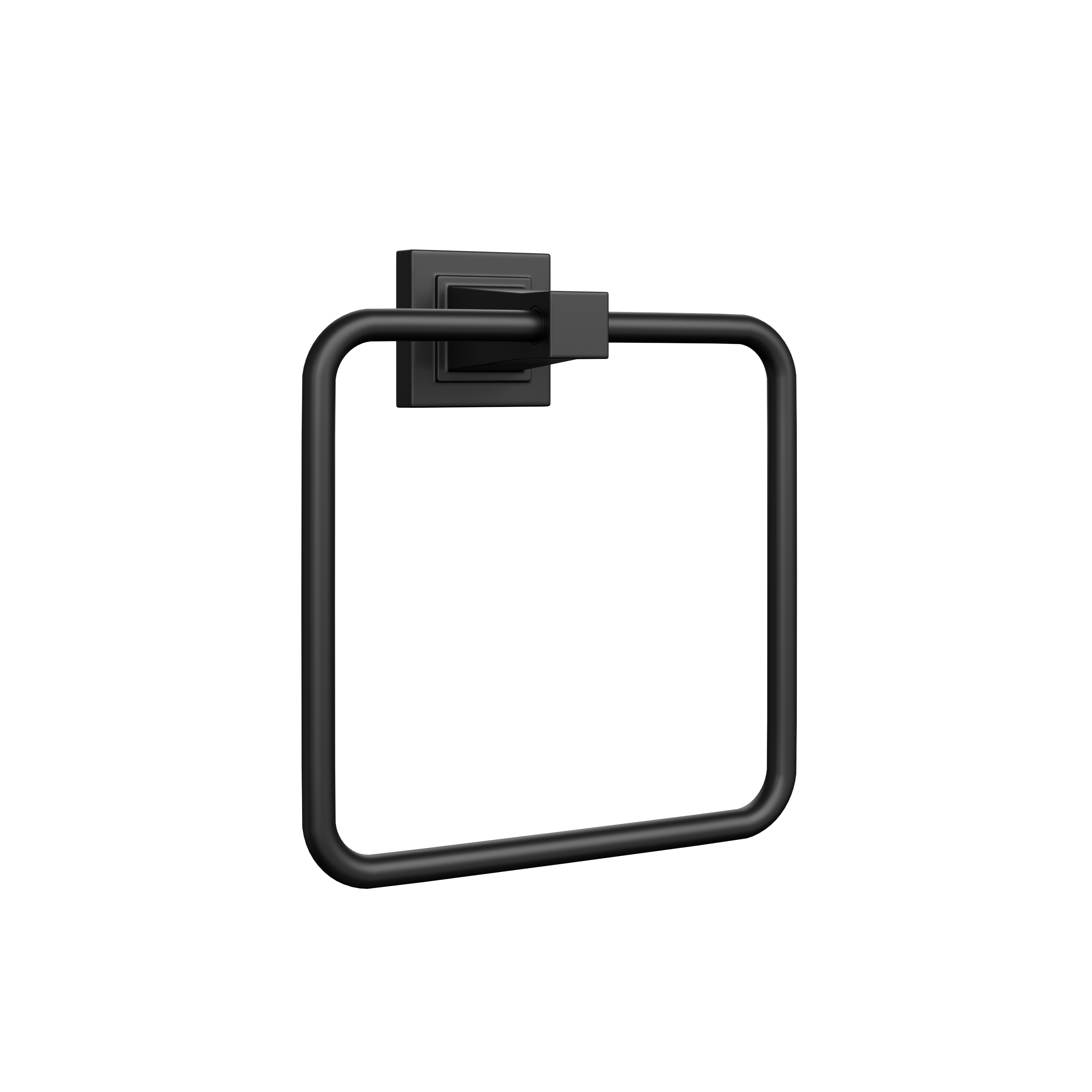 PROFLO&reg; Matte Black Rectangular Closed Towel Ring 