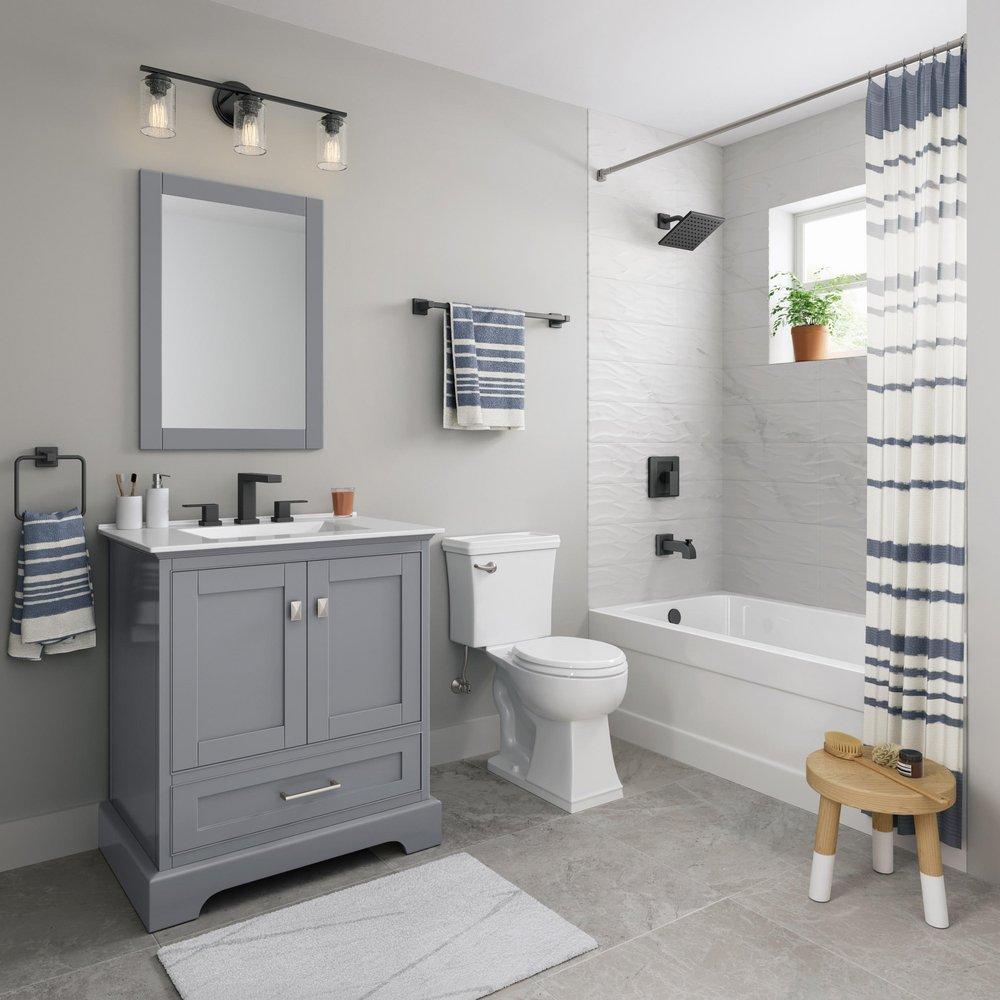 PROFLO&reg; Matte Black 24 in. Towel Bar 