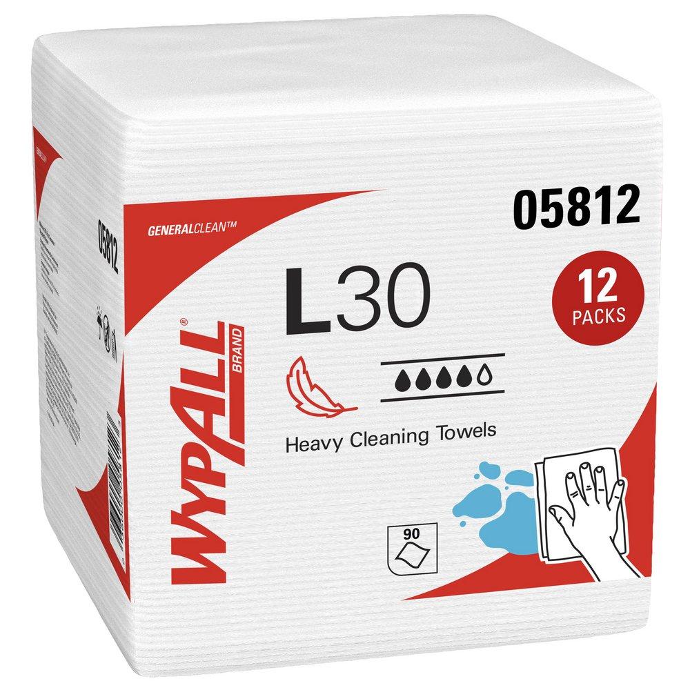 WypAll&reg; White 12-2/5 x 13-3/10 in. Cloth Wiper in White 