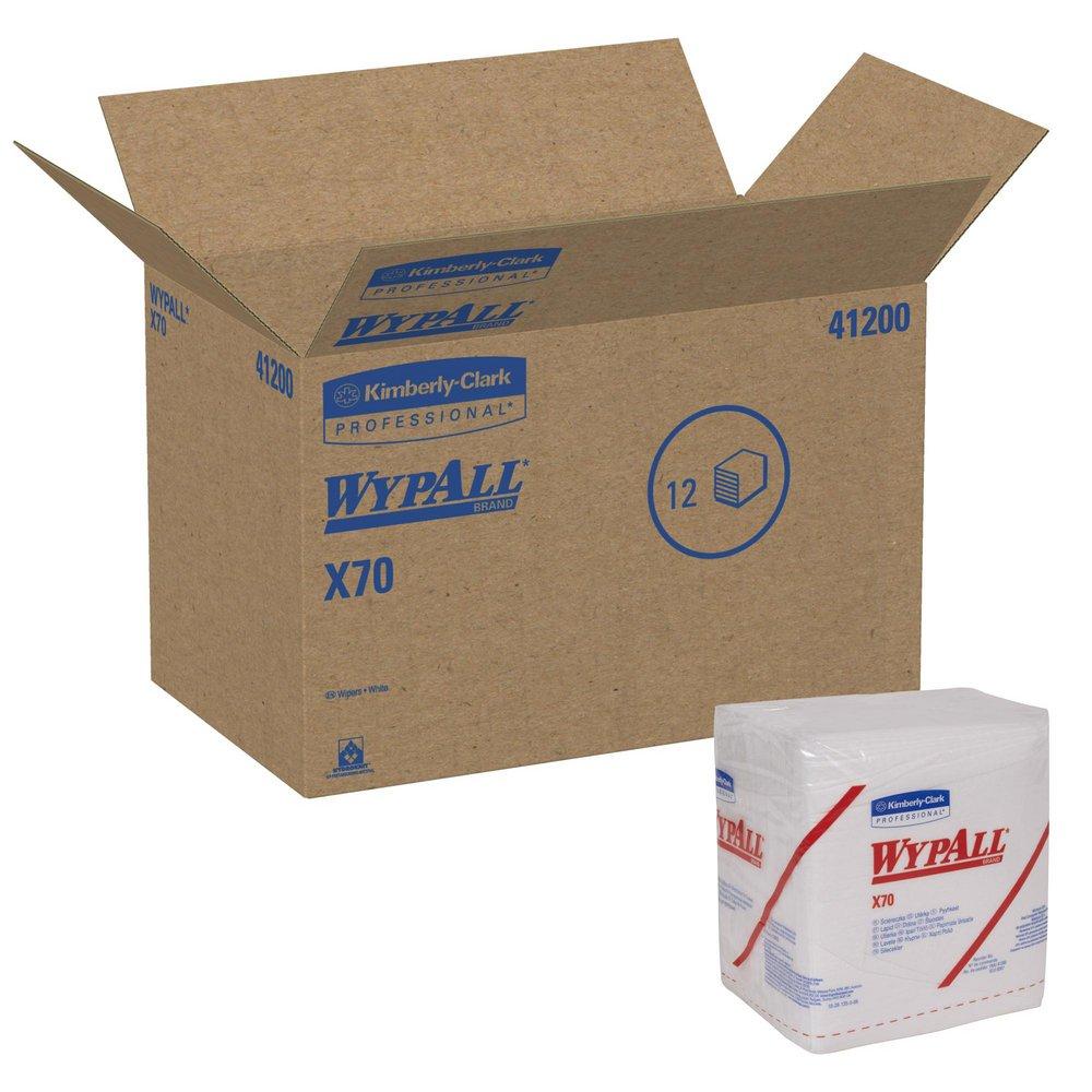 WypAll&reg; White 12-1/2 x 12 in. Hydroknit Wiper (Pack of 76) 