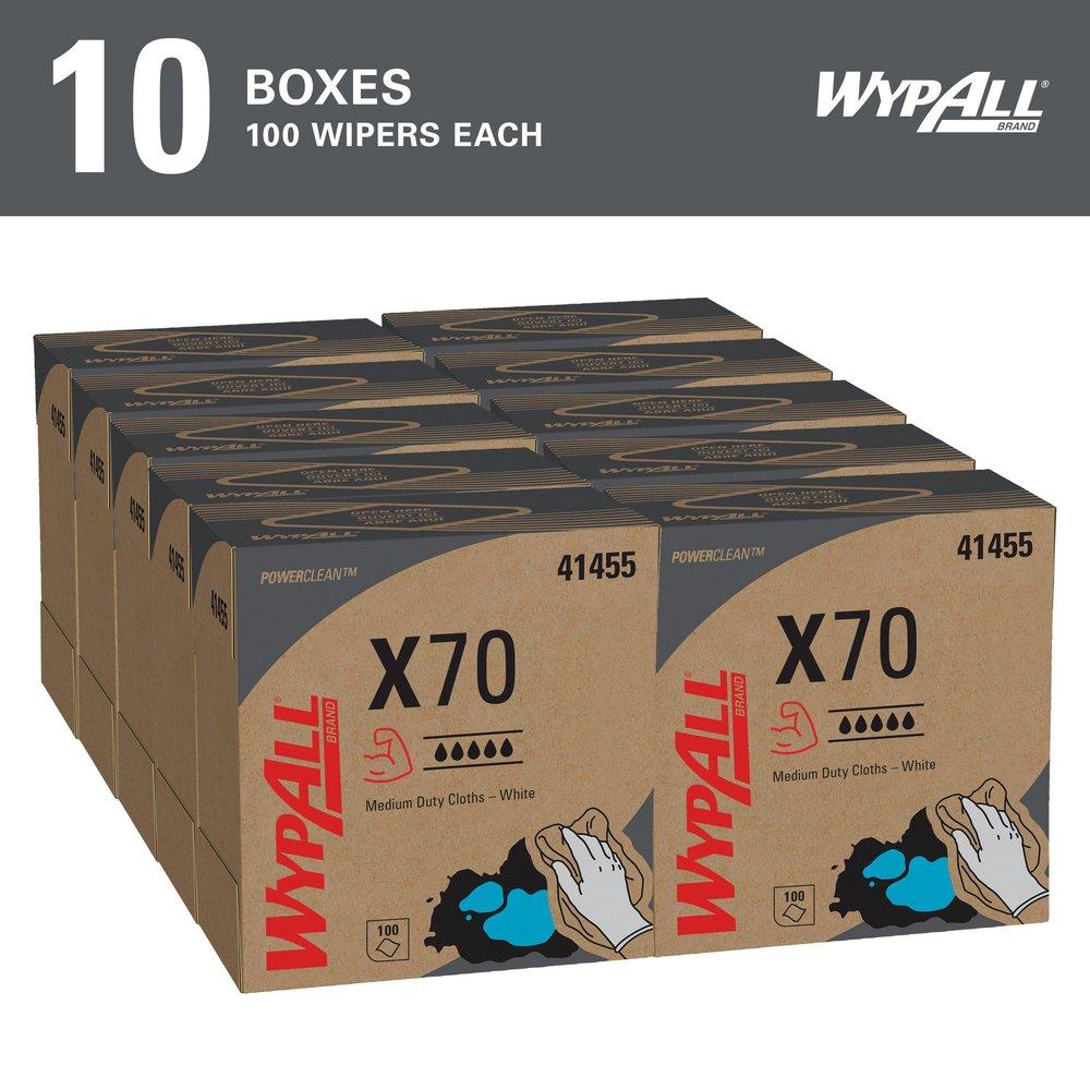 WypAll&reg; White 9-1/10 x 16-4/5 in. Wipes in White (Case of 10) 