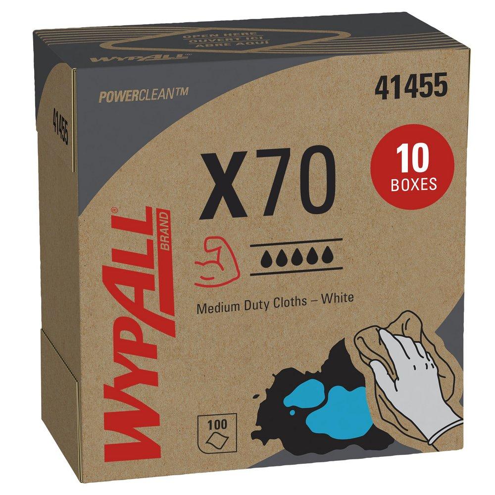 WypAll&reg; White 9-1/10 x 16-4/5 in. Wipes in White (Case of 10) 