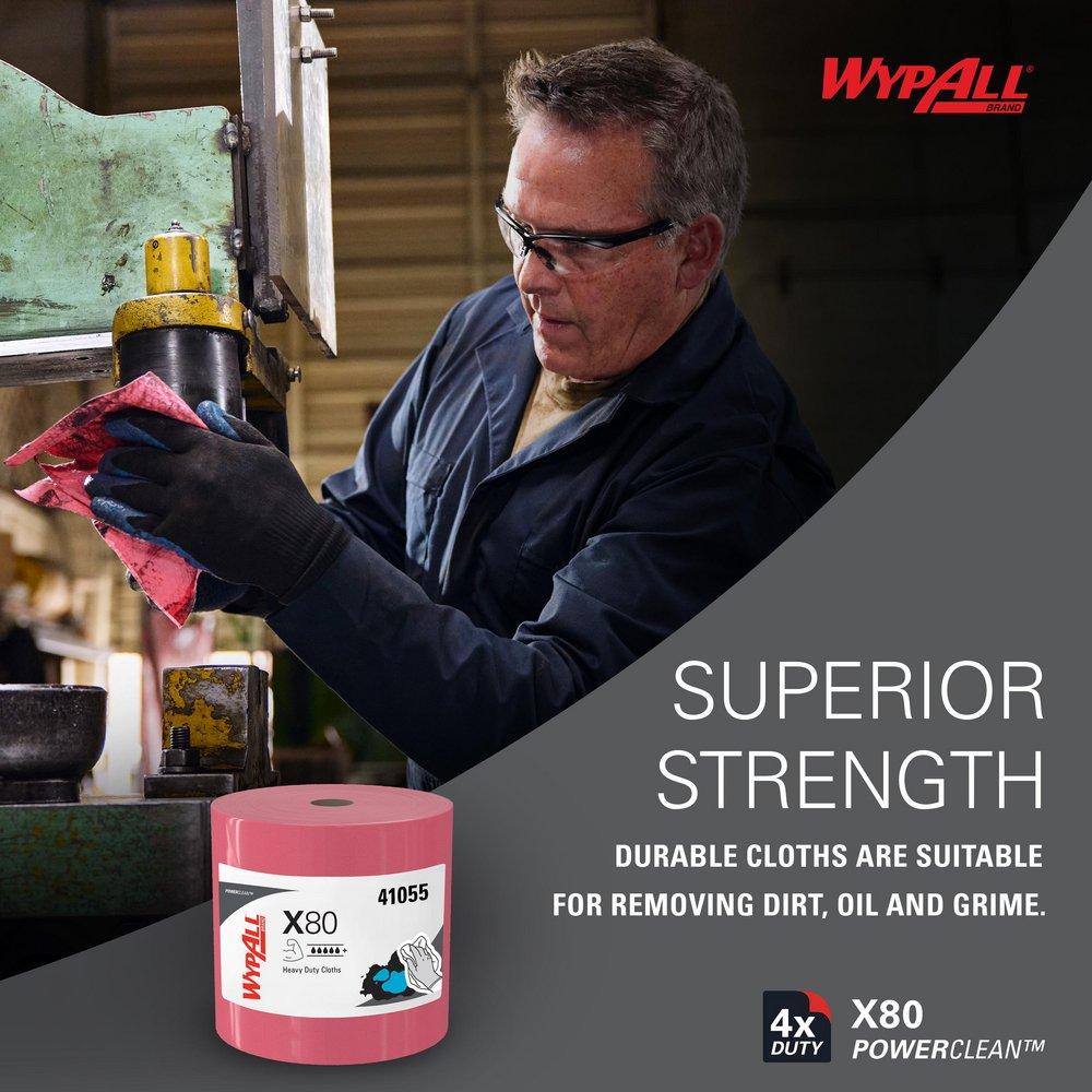 WypAll&reg; Red 12-1/2 x 13-2/5 in. Hydroknit Wiper (Roll of 475) 