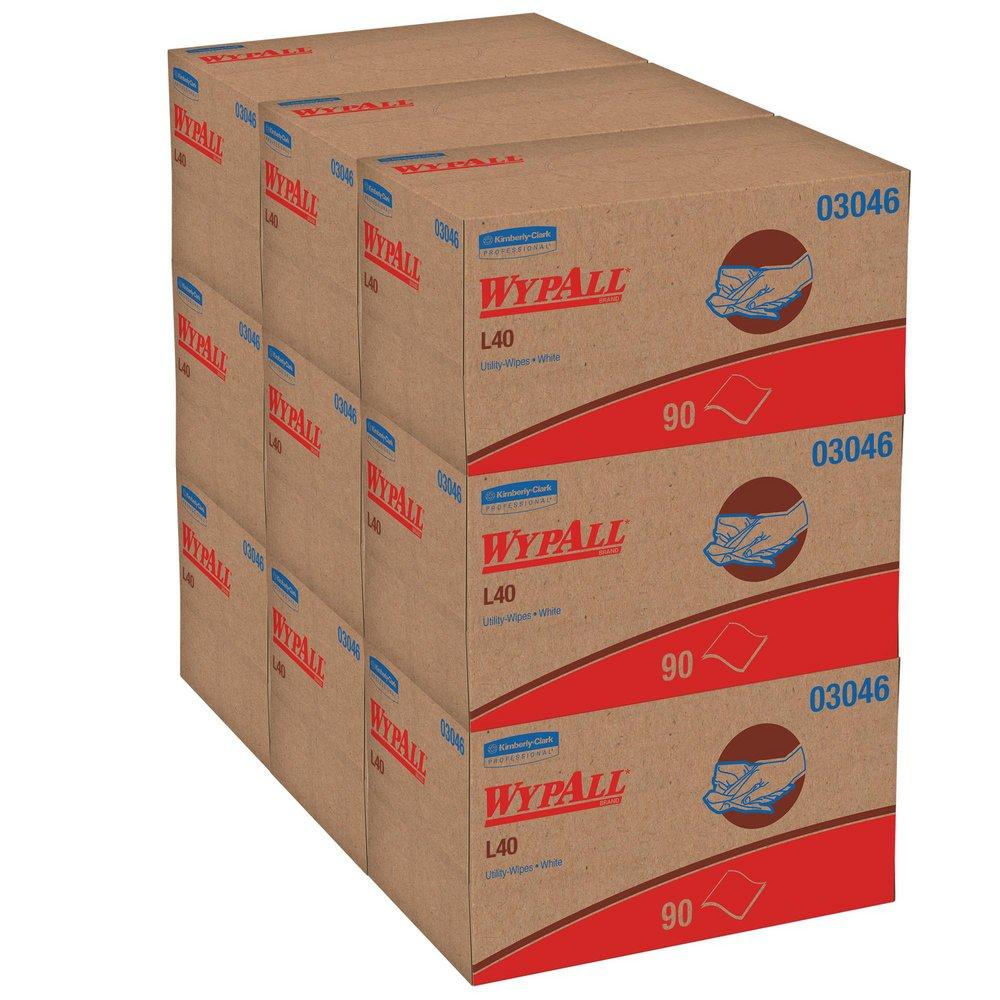 WYPALL L40 WIPES PU BX 90 WHIT (Case of 9) 