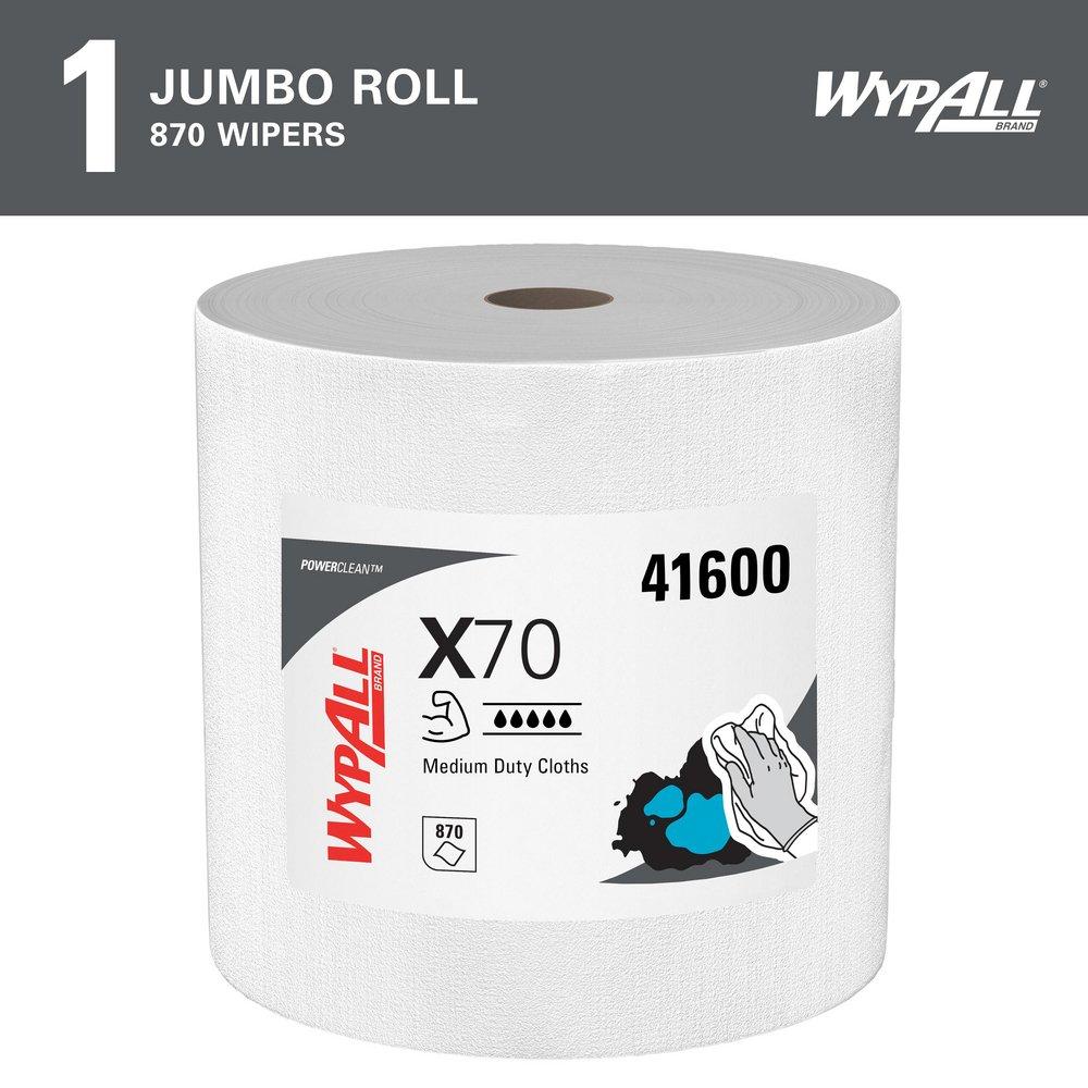 WypAll&reg; White 12-1/2 x 13-2/5 in. Hydroknit Wiper (Roll of 870) 