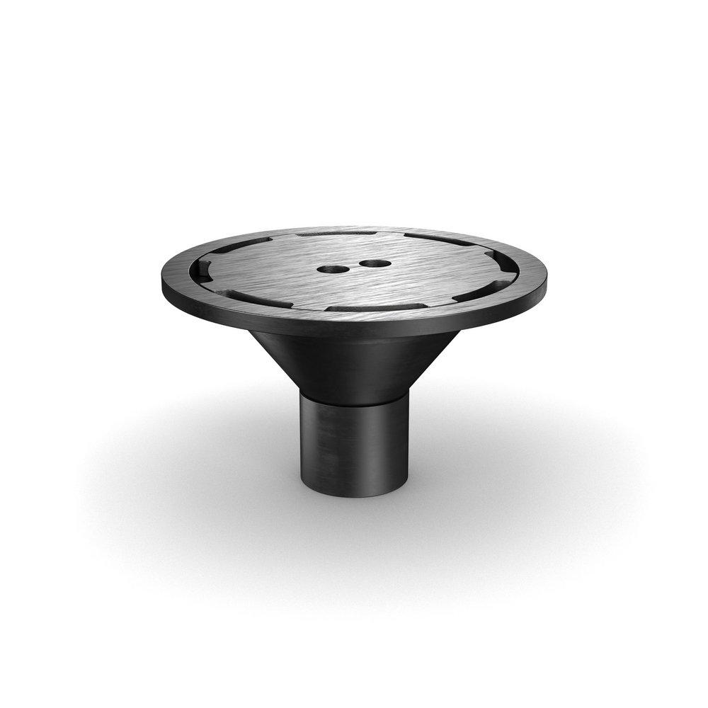 Z1800- 12DIA304SS FLOORDRAIN W/4NH OTLT & HD PMTER GAP GRT W/FINGR HOLES & BKT 