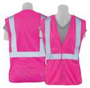 Size S Polyester Tricot Quick Release Reusable Break Away Safety Vest in Hi-Viz Pink
