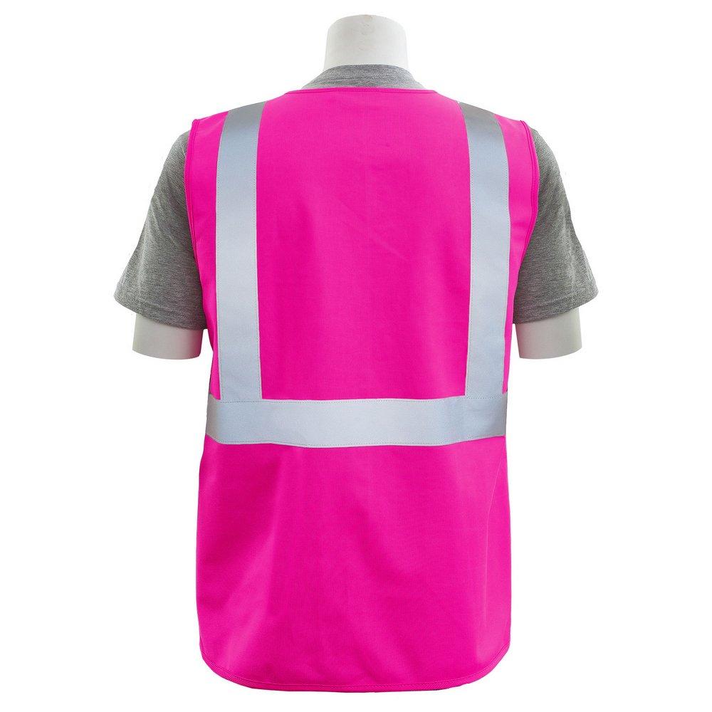 DeltaPlus Hi-Viz Pink Polyester Tricot Reusable Safety Vest in Hi-Viz Pink 