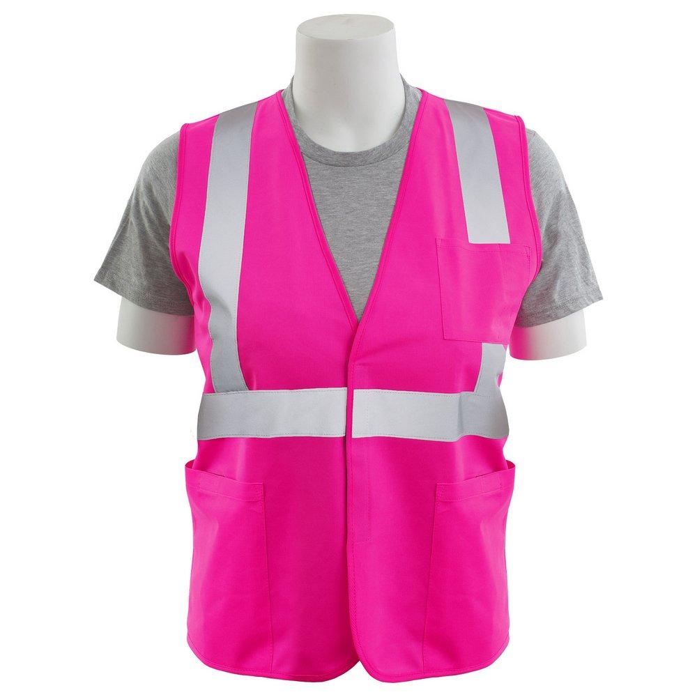 DeltaPlus Hi-Viz Pink Polyester Tricot Reusable Safety Vest in Hi-Viz Pink 