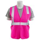 DeltaPlus Hi-Viz Pink Polyester Tricot Reusable Safety Vest in Hi-Viz Pink 