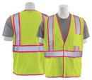 Size L Polyester Mesh Reusable Safety Vest in Hi-Viz Lime and Pink