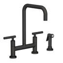 Newport Brass Flat Black Two Handle Bridge Kitchen Faucet 