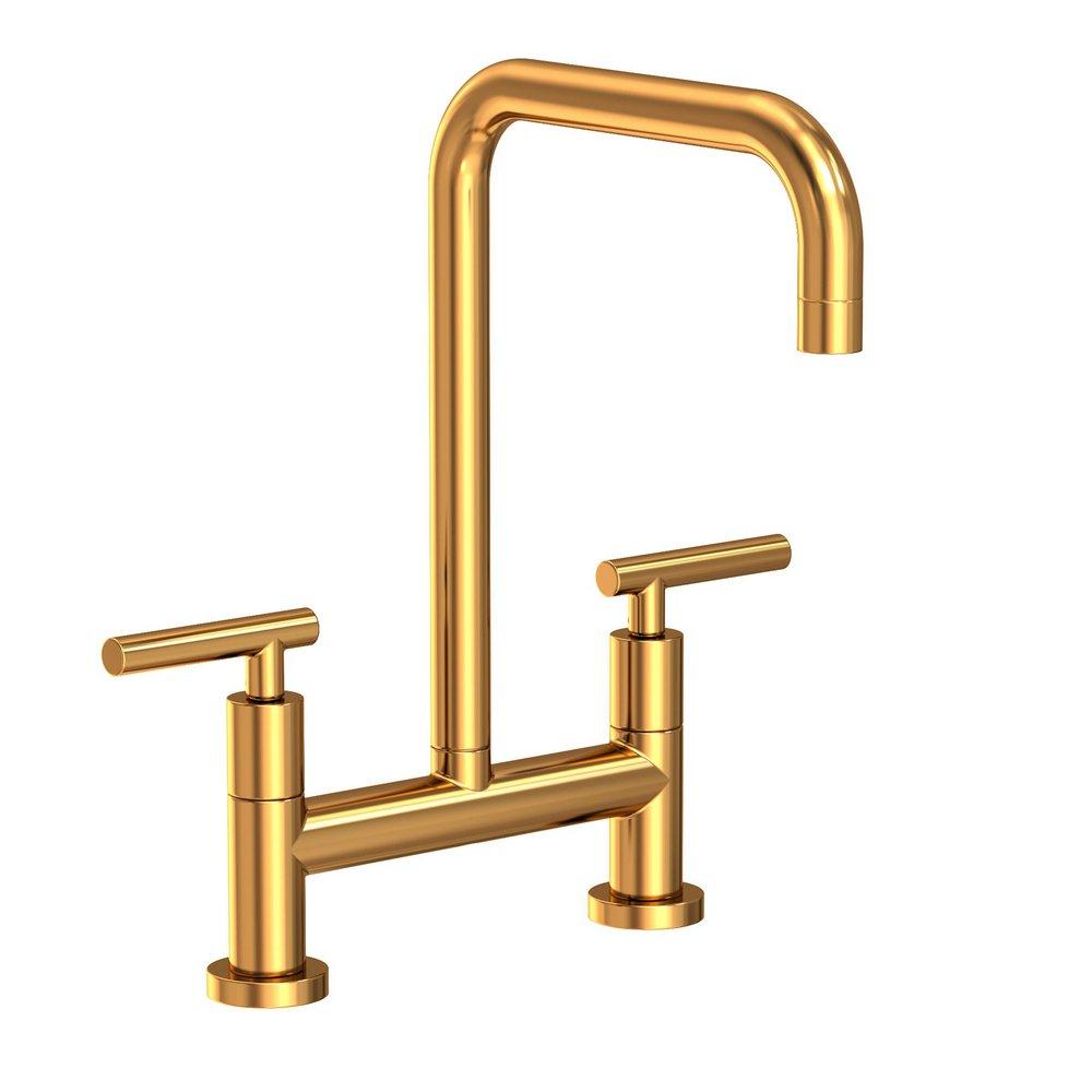 Newport Brass Aged Brass Bridge Kitchen Faucet 