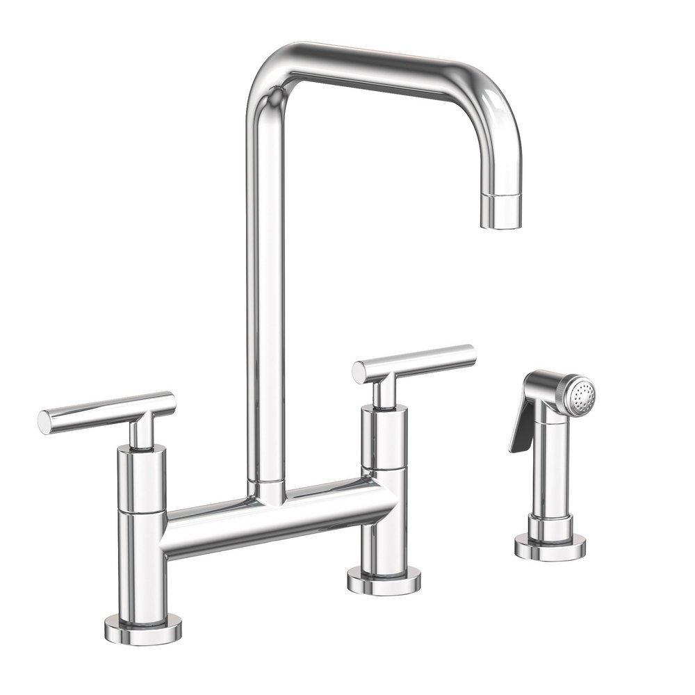 Newport Brass Polished Chrome Two Handle Bridge Kitchen Faucet 