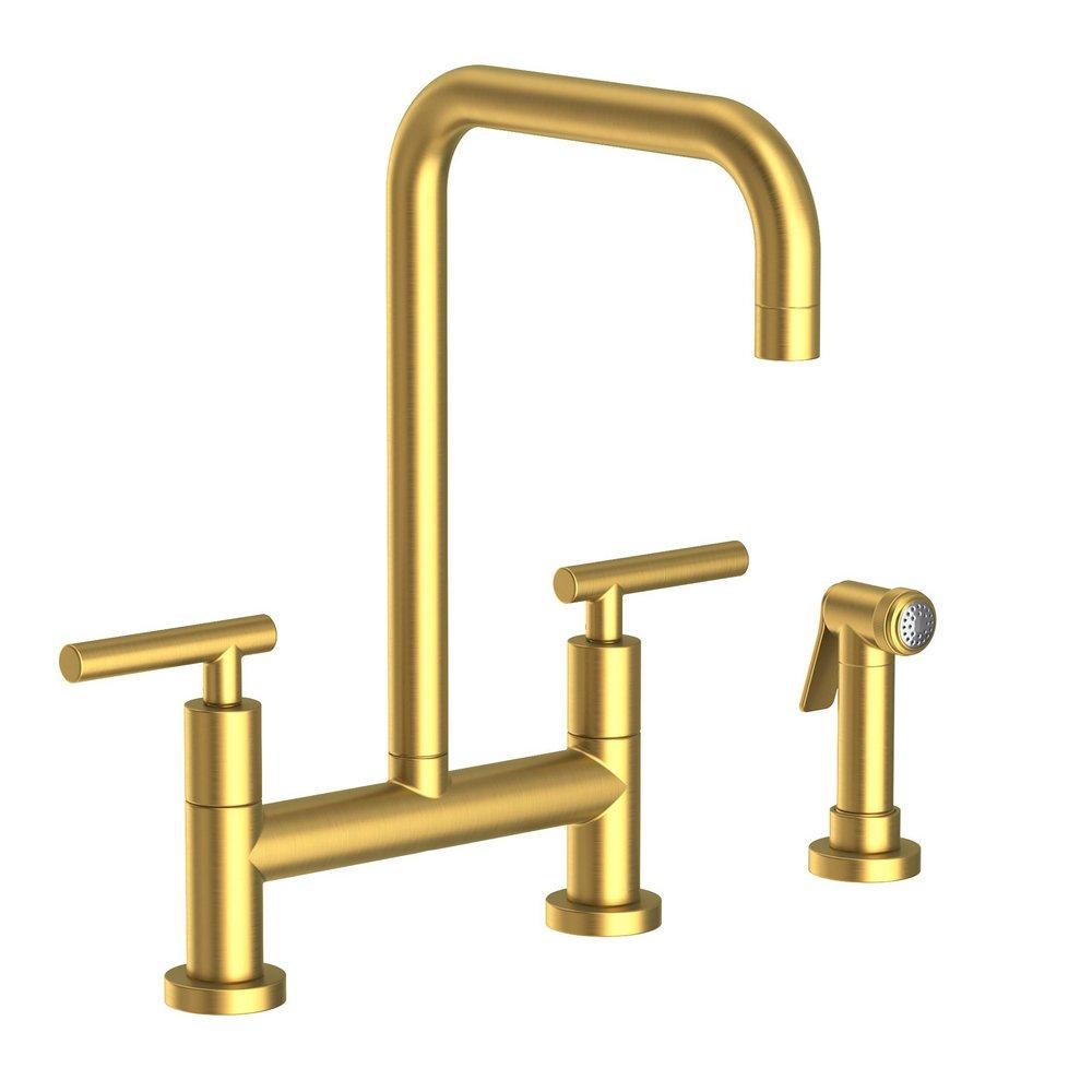 Newport Brass Satin Brass - PVD Two Handle Bridge Kitchen Faucet 