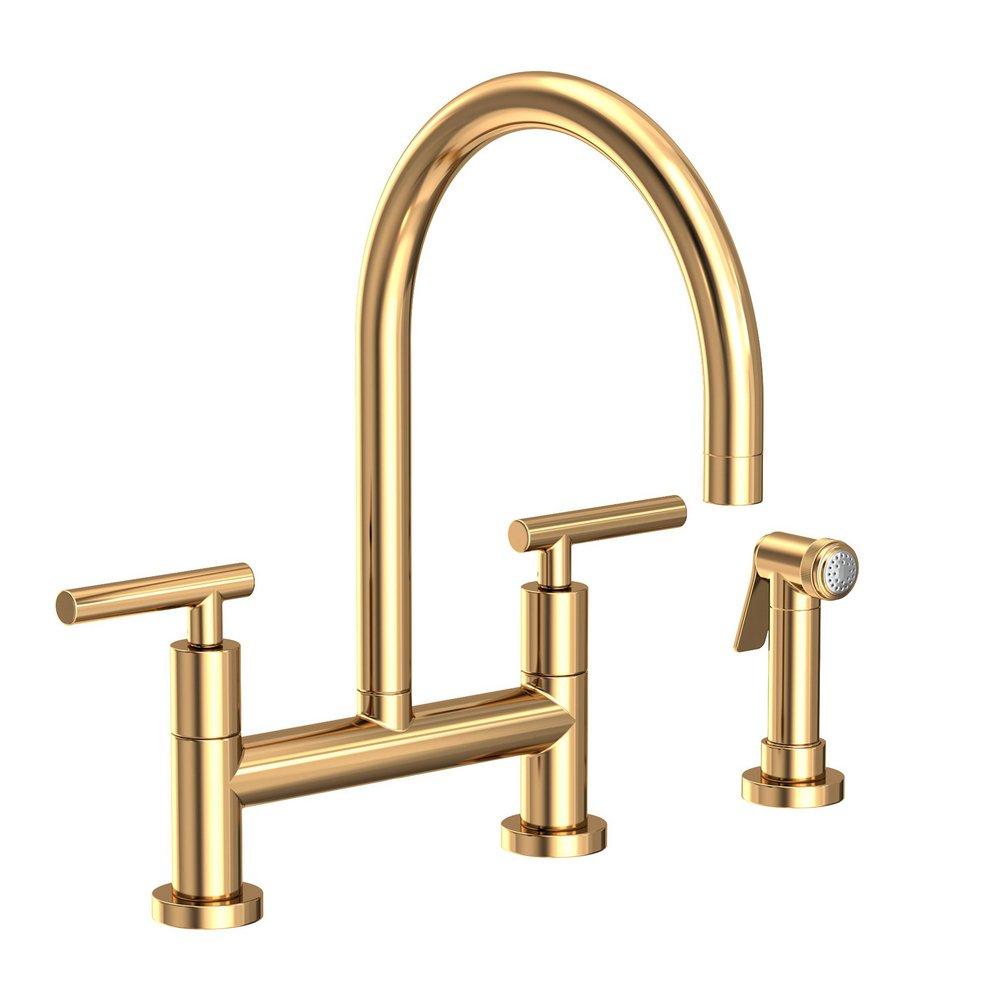 Newport Brass Uncoated Polished Brass - Living Bridge Kitchen Faucet 