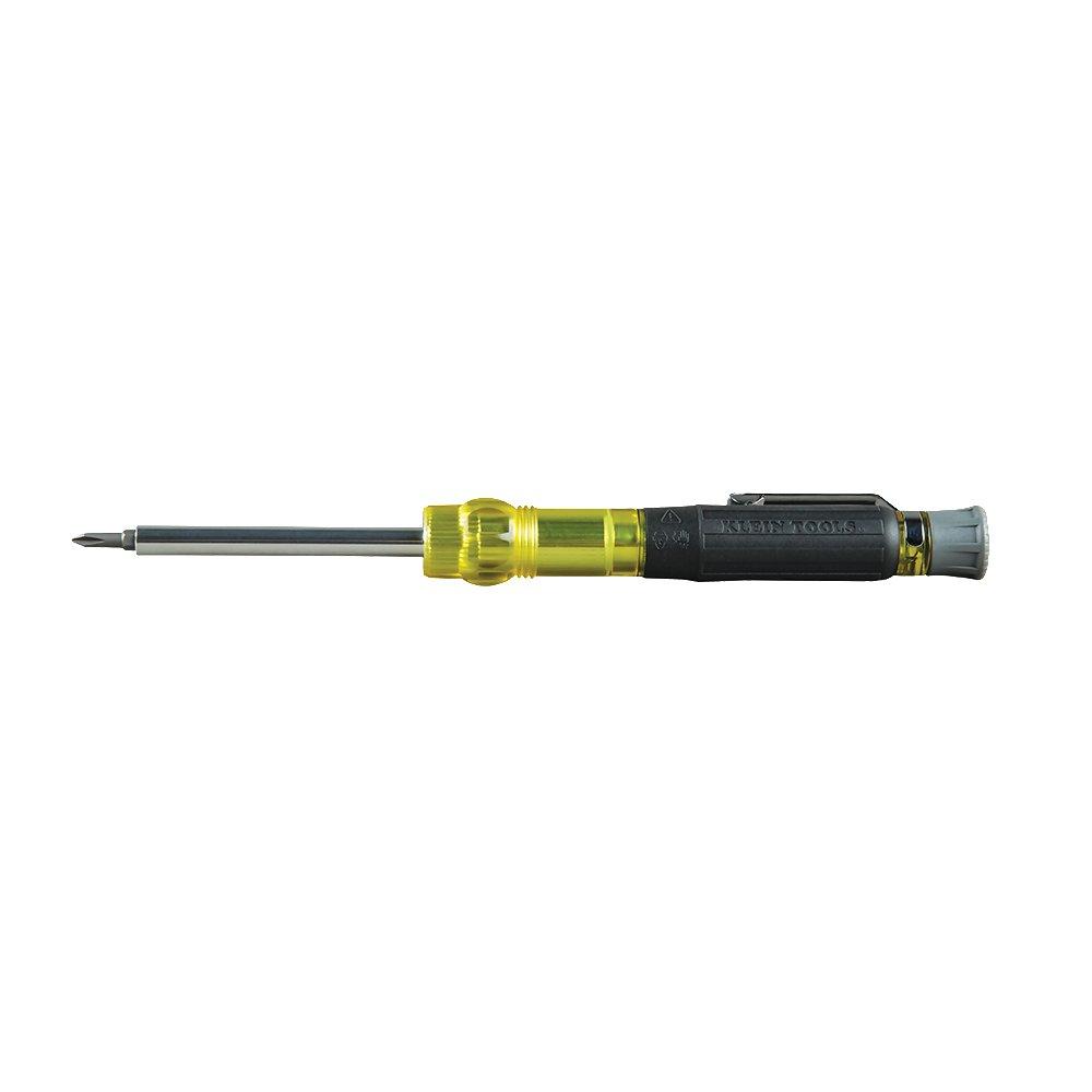 Klein Tools Yellow Manual Multi-bit, Phillips and Slotted 4-Piece Screwdriver 