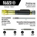 Klein Tools Yellow Manual Multi-bit, Phillips and Slotted 4-Piece Screwdriver 