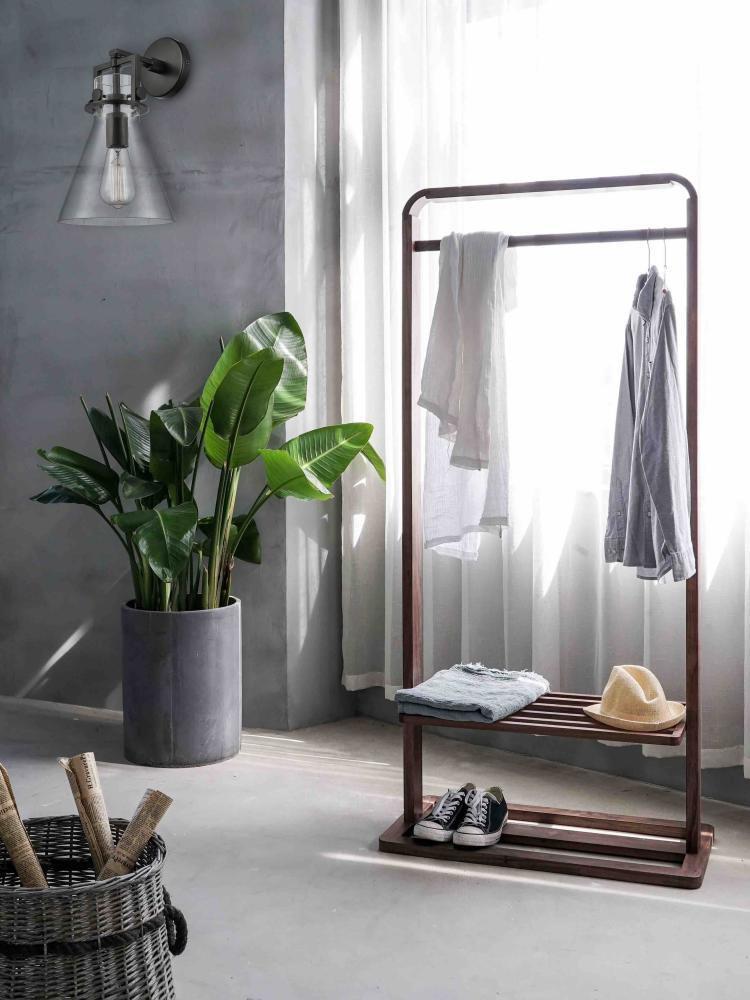 NEWTON MATTE BLACK 1 LIGHT 60 WATT 8 SCONCE WITH CLEAR CONE GLASS 