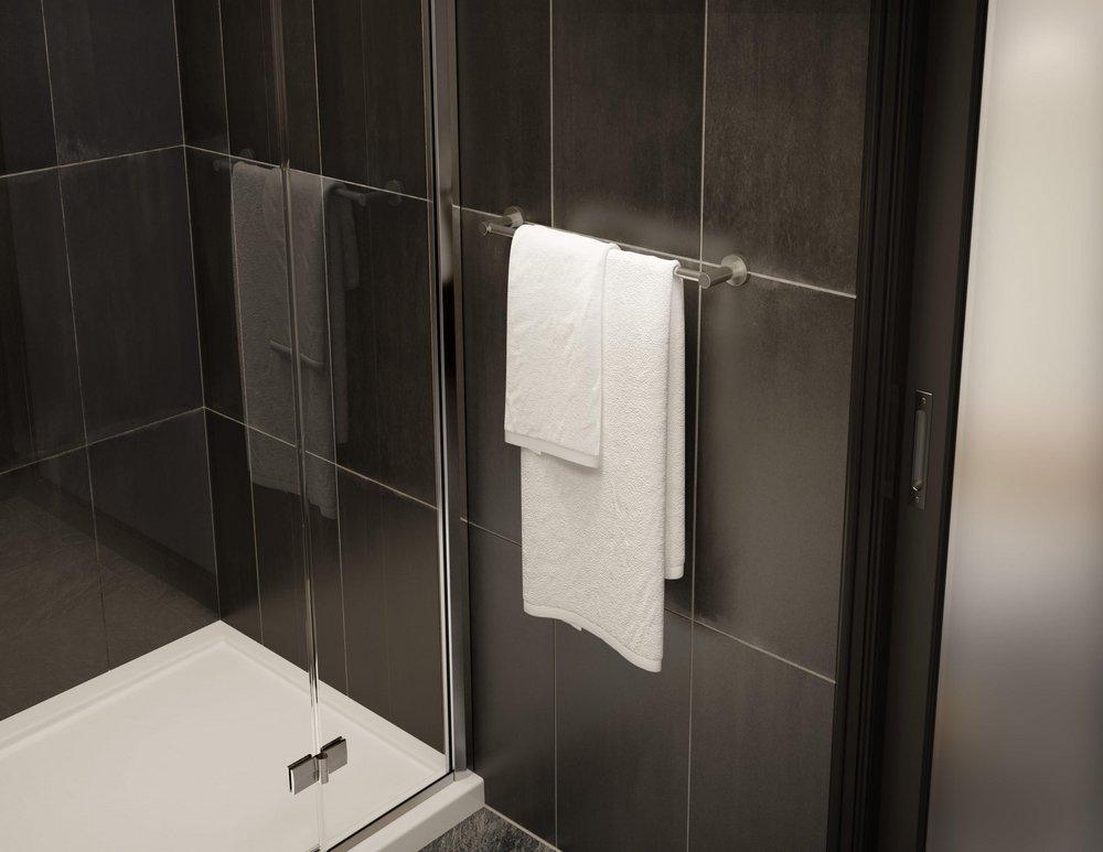 Symmons Industries Polished Chrome Toilet Paper Holder, Towel Bar and Towel Ring 