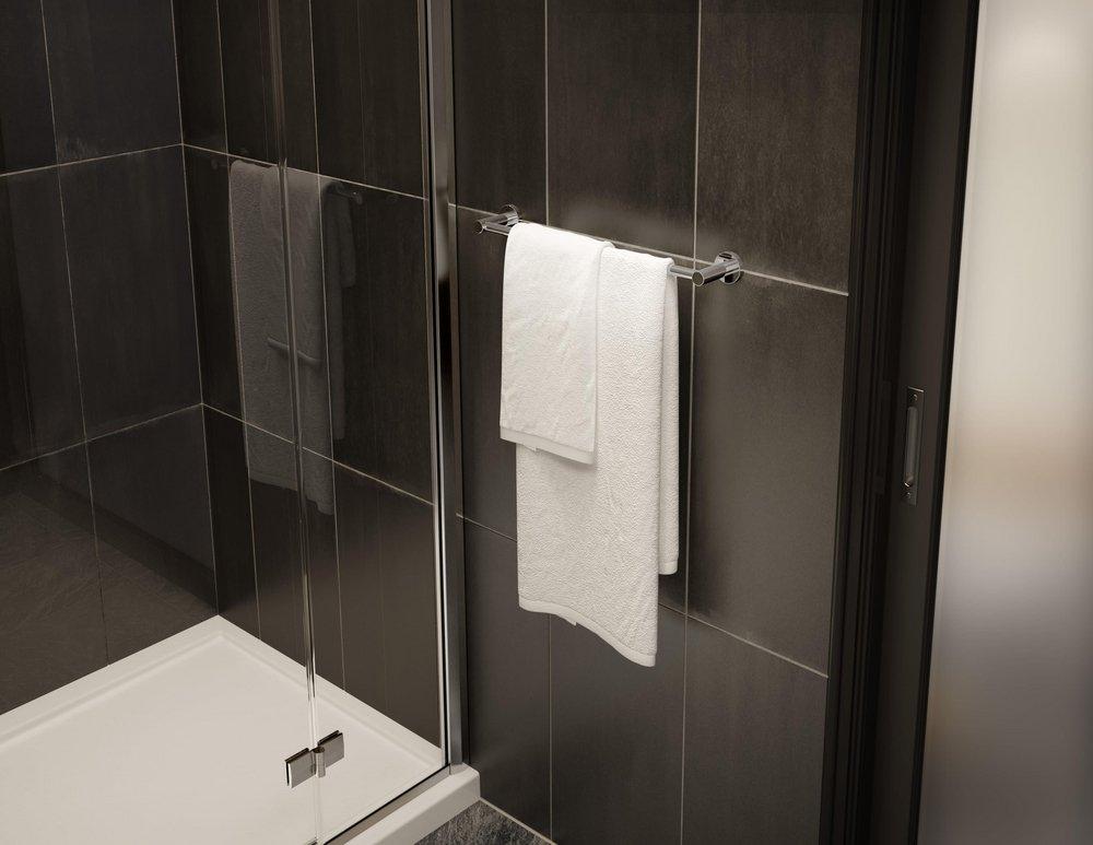 Symmons Industries Polished Chrome Toilet Paper Holder, Towel Bar and Towel Ring 