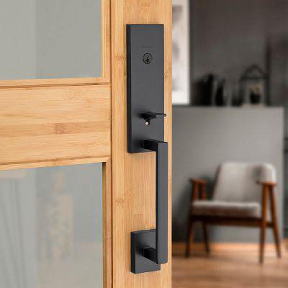 Kwikset Matte Black Deadbolt Handle Set in Matte Black 