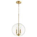 60W 3-Light Candelabra E-12 Pendant Light in Aged Brass