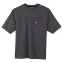 L Size Polyester and Cotton Pocket T-shirt in Grey