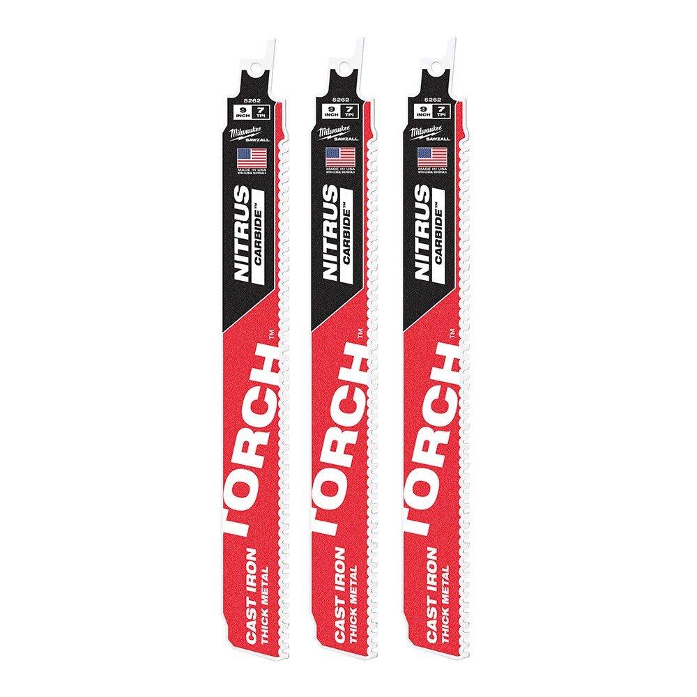 Milwaukee&reg; Red 9 x 2 in. Reciprocating Saw (Pack of 3) 