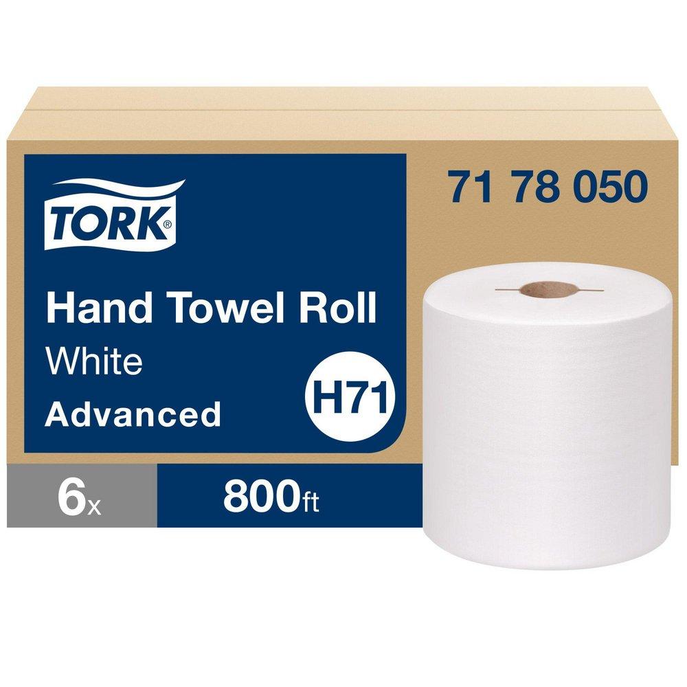 Tork White Paper Hand Towel Roll, 1-Ply, White, H71 System 