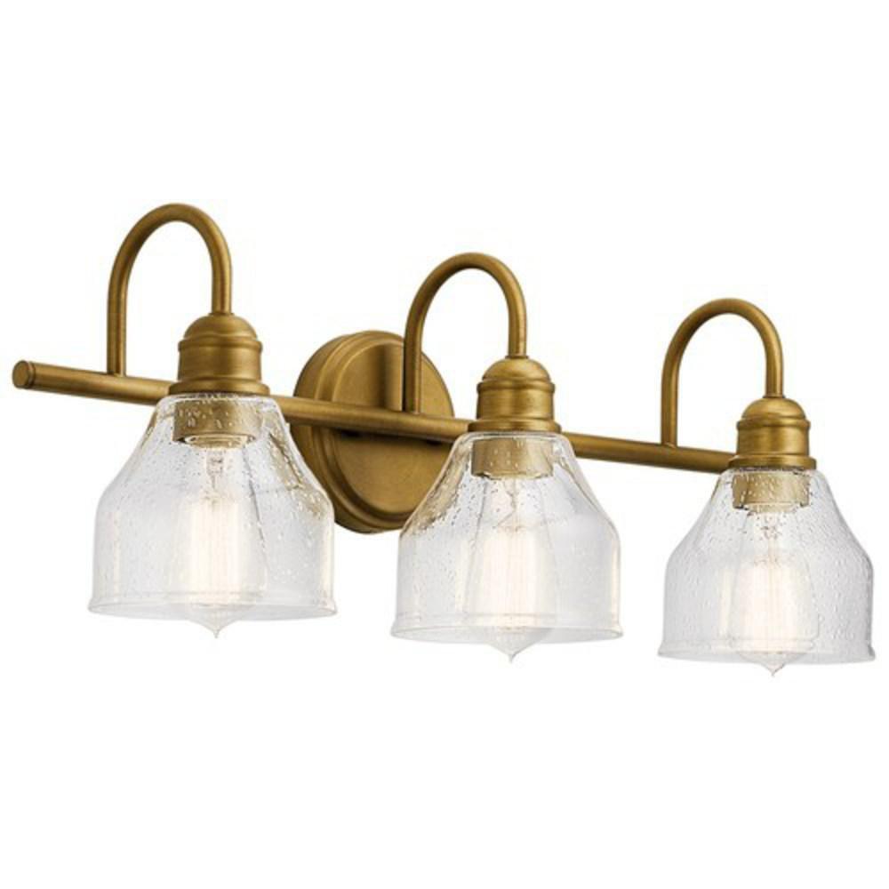 Kichler Lighting Natural Brass 75W 3-Light Medium E-26 Vanity Fixture 