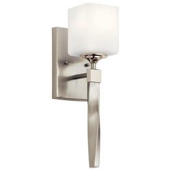 75W 1-Light 16-1/4 in. Wall Sconce in Brushed Nickel