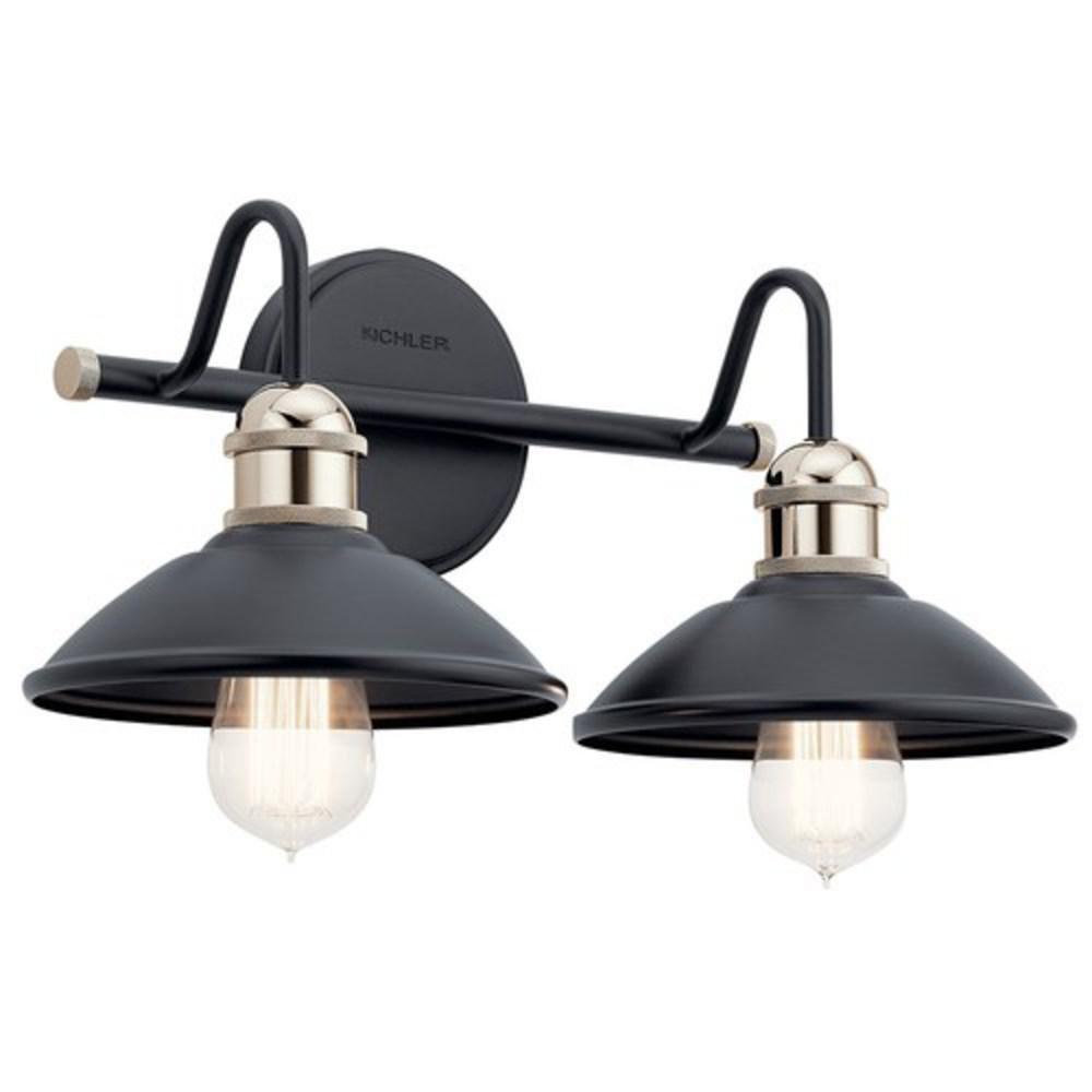 Kichler Lighting Black 75W 2-Light Medium E-26 Vanity Fixture 