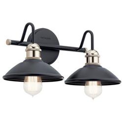 75W 2-Light Medium E-26 Vanity Fixture in Black