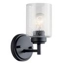 75W 1-Light 9-1/4 in. Wall Sconce in Black