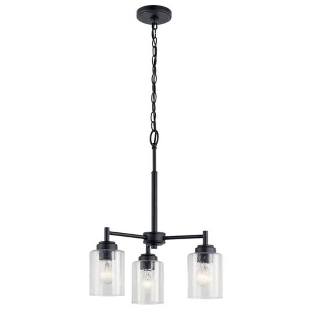 Kichler Lighting Black 15-1/4 x 18 in. 75W 1-Tier 3-Light Incandescent Contemporary Chandelier 