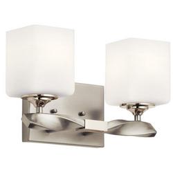 75W 2-Light Medium E-26 Vanity Fixture in Brushed Nickel