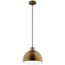 150W 1-Light Medium E-26 Incandescent Pendant Light in Natural Brass