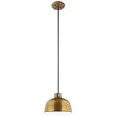 100W 1-Light Medium E-26 Incandescent Pendant Light in Natural Brass
