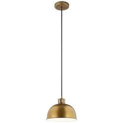 100W 1-Light Medium E-26 Incandescent Pendant Light in Natural Brass